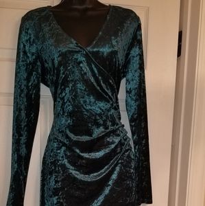 Green velvet dress